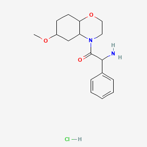 molecular formula C17H25ClN2O3 B7643220 2-Amino-1-(6-methoxy-2,3,4a,5,6,7,8,8a-octahydrobenzo[b][1,4]oxazin-4-yl)-2-phenylethanone;hydrochloride 