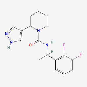 molecular formula C17H20F2N4O B7643226 N-[1-(2,3-difluorophenyl)ethyl]-2-(1H-pyrazol-4-yl)piperidine-1-carboxamide 