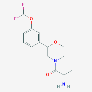 molecular formula C14H18F2N2O3 B7643250 2-Amino-1-[2-[3-(difluoromethoxy)phenyl]morpholin-4-yl]propan-1-one 