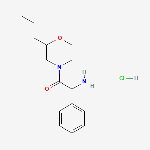 molecular formula C15H23ClN2O2 B7643264 2-Amino-2-phenyl-1-(2-propylmorpholin-4-yl)ethanone;hydrochloride 