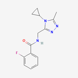 N-[(4-cyclopropyl-5-methyl-1,2,4-triazol-3-yl)methyl]-2-fluorobenzamide