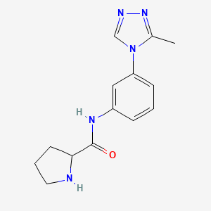 N-[3-(3-methyl-1,2,4-triazol-4-yl)phenyl]pyrrolidine-2-carboxamide