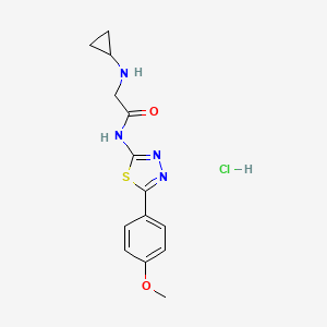 molecular formula C14H17ClN4O2S B7643303 2-(cyclopropylamino)-N-[5-(4-methoxyphenyl)-1,3,4-thiadiazol-2-yl]acetamide;hydrochloride 