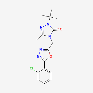 molecular formula C16H18ClN5O2 B7643307 2-Tert-butyl-4-[[5-(2-chlorophenyl)-1,3,4-oxadiazol-2-yl]methyl]-5-methyl-1,2,4-triazol-3-one 