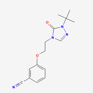 molecular formula C15H18N4O2 B7643315 3-[2-(1-Tert-butyl-5-oxo-1,2,4-triazol-4-yl)ethoxy]benzonitrile 