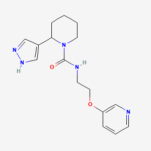 2-(1H-pyrazol-4-yl)-N-(2-pyridin-3-yloxyethyl)piperidine-1-carboxamide