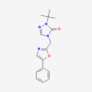 molecular formula C16H18N4O2 B7643325 2-Tert-butyl-4-[(5-phenyl-1,3-oxazol-2-yl)methyl]-1,2,4-triazol-3-one 