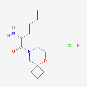 2-Amino-1-(5-oxa-8-azaspiro[3.5]nonan-8-yl)hexan-1-one;hydrochloride