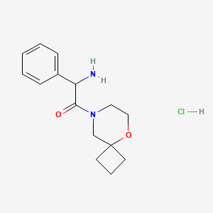 2-Amino-1-(5-oxa-8-azaspiro[3.5]nonan-8-yl)-2-phenylethanone;hydrochloride