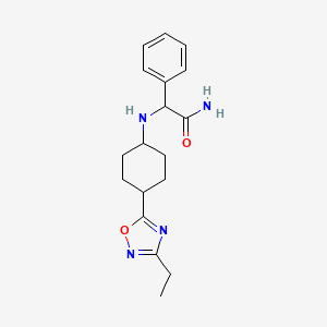 2-[[4-(3-Ethyl-1,2,4-oxadiazol-5-yl)cyclohexyl]amino]-2-phenylacetamide