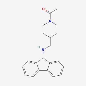 molecular formula C21H24N2O B7643352 1-[4-[(9H-fluoren-9-ylamino)methyl]piperidin-1-yl]ethanone 