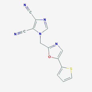 1-[(5-Thiophen-2-yl-1,3-oxazol-2-yl)methyl]imidazole-4,5-dicarbonitrile