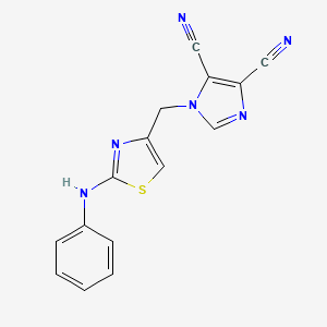 1-[(2-Anilino-1,3-thiazol-4-yl)methyl]imidazole-4,5-dicarbonitrile