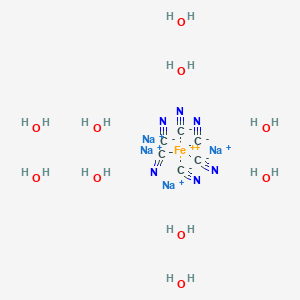 molecular formula C6FeN6.4Na.10H2O B076434 六氰合铁(4-), 四钠盐, 十水合物, (oc-6-11)- CAS No. 14434-22-1