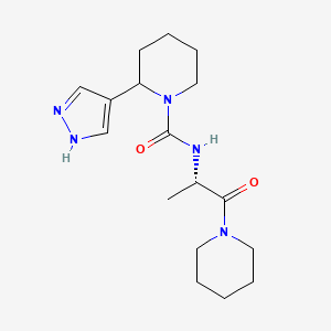 N-[(2S)-1-oxo-1-piperidin-1-ylpropan-2-yl]-2-(1H-pyrazol-4-yl)piperidine-1-carboxamide