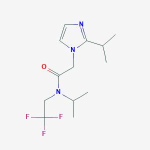 molecular formula C13H20F3N3O B7643478 N-propan-2-yl-2-(2-propan-2-ylimidazol-1-yl)-N-(2,2,2-trifluoroethyl)acetamide 