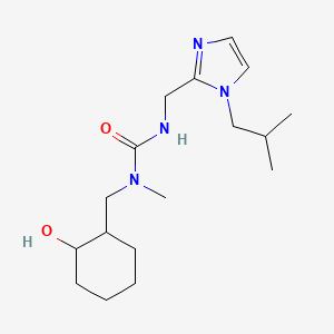 molecular formula C17H30N4O2 B7643481 1-[(2-Hydroxycyclohexyl)methyl]-1-methyl-3-[[1-(2-methylpropyl)imidazol-2-yl]methyl]urea 