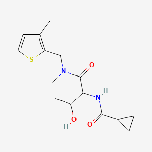 N-[3-hydroxy-1-[methyl-[(3-methylthiophen-2-yl)methyl]amino]-1-oxobutan-2-yl]cyclopropanecarboxamide