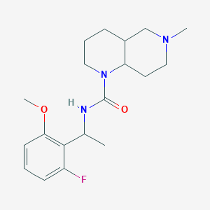 molecular formula C19H28FN3O2 B7643496 N-[1-(2-fluoro-6-methoxyphenyl)ethyl]-6-methyl-2,3,4,4a,5,7,8,8a-octahydro-1,6-naphthyridine-1-carboxamide 