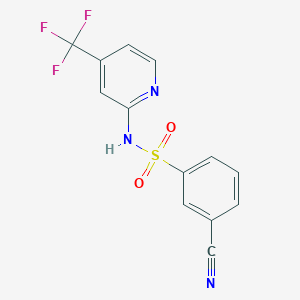 molecular formula C13H8F3N3O2S B7643502 3-cyano-N-[4-(trifluoromethyl)pyridin-2-yl]benzenesulfonamide 