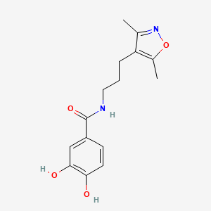 molecular formula C15H18N2O4 B7643515 N-[3-(3,5-dimethyl-1,2-oxazol-4-yl)propyl]-3,4-dihydroxybenzamide 