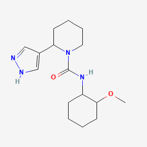 molecular formula C16H26N4O2 B7643521 N-(2-methoxycyclohexyl)-2-(1H-pyrazol-4-yl)piperidine-1-carboxamide 