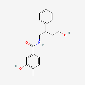 molecular formula C18H21NO3 B7643541 3-hydroxy-N-(4-hydroxy-2-phenylbutyl)-4-methylbenzamide 