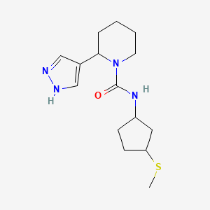 N-(3-methylsulfanylcyclopentyl)-2-(1H-pyrazol-4-yl)piperidine-1-carboxamide