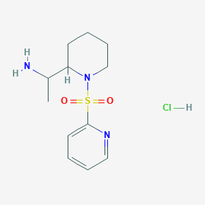 molecular formula C12H20ClN3O2S B7643596 1-(1-Pyridin-2-ylsulfonylpiperidin-2-yl)ethanamine;hydrochloride 