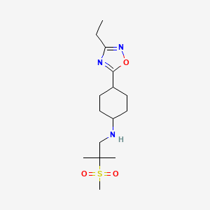 4-(3-ethyl-1,2,4-oxadiazol-5-yl)-N-(2-methyl-2-methylsulfonylpropyl)cyclohexan-1-amine