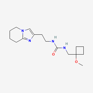 molecular formula C16H26N4O2 B7643687 1-[(1-Methoxycyclobutyl)methyl]-3-[2-(5,6,7,8-tetrahydroimidazo[1,2-a]pyridin-2-yl)ethyl]urea 