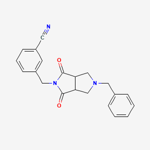 3-[(2-Benzyl-4,6-dioxo-1,3,3a,6a-tetrahydropyrrolo[3,4-c]pyrrol-5-yl)methyl]benzonitrile