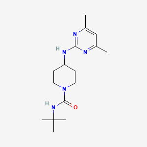 molecular formula C16H27N5O B7643704 N-tert-butyl-4-[(4,6-dimethylpyrimidin-2-yl)amino]piperidine-1-carboxamide 