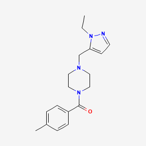 [4-[(2-Ethylpyrazol-3-yl)methyl]piperazin-1-yl]-(4-methylphenyl)methanone