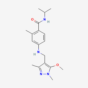 4-[(5-methoxy-1,3-dimethylpyrazol-4-yl)methylamino]-2-methyl-N-propan-2-ylbenzamide