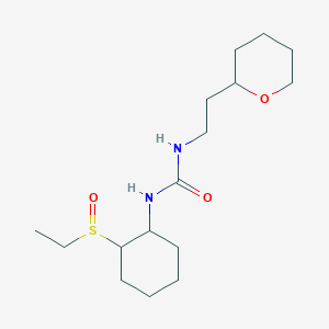 molecular formula C16H30N2O3S B7643737 1-(2-Ethylsulfinylcyclohexyl)-3-[2-(oxan-2-yl)ethyl]urea 