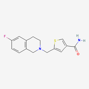 5-[(6-fluoro-3,4-dihydro-1H-isoquinolin-2-yl)methyl]thiophene-3-carboxamide