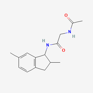 molecular formula C15H20N2O2 B7643801 2-acetamido-N-(2,6-dimethyl-2,3-dihydro-1H-inden-1-yl)acetamide 