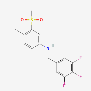 molecular formula C15H14F3NO2S B7643807 4-methyl-3-methylsulfonyl-N-[(3,4,5-trifluorophenyl)methyl]aniline 