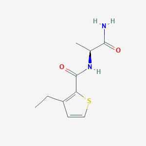 molecular formula C10H14N2O2S B7643813 N-[(2S)-1-amino-1-oxopropan-2-yl]-3-ethylthiophene-2-carboxamide 