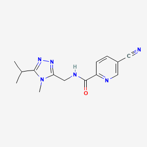 5-cyano-N-[(4-methyl-5-propan-2-yl-1,2,4-triazol-3-yl)methyl]pyridine-2-carboxamide