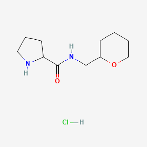 molecular formula C11H21ClN2O2 B7643860 N-(oxan-2-ylmethyl)pyrrolidine-2-carboxamide;hydrochloride 