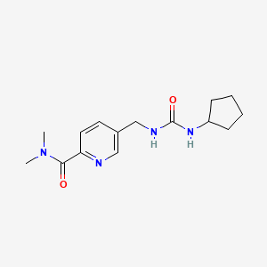 molecular formula C15H22N4O2 B7643894 5-[(cyclopentylcarbamoylamino)methyl]-N,N-dimethylpyridine-2-carboxamide 