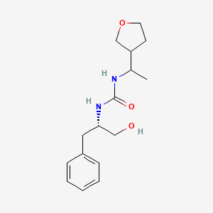 molecular formula C16H24N2O3 B7643902 1-[(2S)-1-hydroxy-3-phenylpropan-2-yl]-3-[1-(oxolan-3-yl)ethyl]urea 