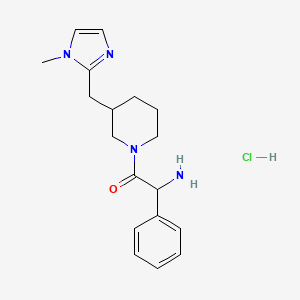 molecular formula C18H25ClN4O B7643909 2-Amino-1-[3-[(1-methylimidazol-2-yl)methyl]piperidin-1-yl]-2-phenylethanone;hydrochloride 