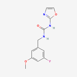 molecular formula C12H12FN3O3 B7643912 1-[(3-Fluoro-5-methoxyphenyl)methyl]-3-(1,3-oxazol-2-yl)urea 