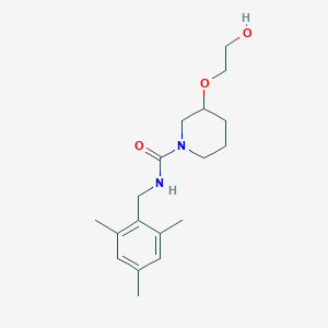 3-(2-hydroxyethoxy)-N-[(2,4,6-trimethylphenyl)methyl]piperidine-1-carboxamide