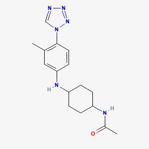 molecular formula C16H22N6O B7643923 N-[4-[3-methyl-4-(tetrazol-1-yl)anilino]cyclohexyl]acetamide 