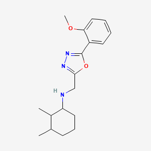 molecular formula C18H25N3O2 B7643939 N-[[5-(2-methoxyphenyl)-1,3,4-oxadiazol-2-yl]methyl]-2,3-dimethylcyclohexan-1-amine 