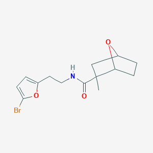 molecular formula C14H18BrNO3 B7643947 N-[2-(5-bromofuran-2-yl)ethyl]-2-methyl-7-oxabicyclo[2.2.1]heptane-2-carboxamide 